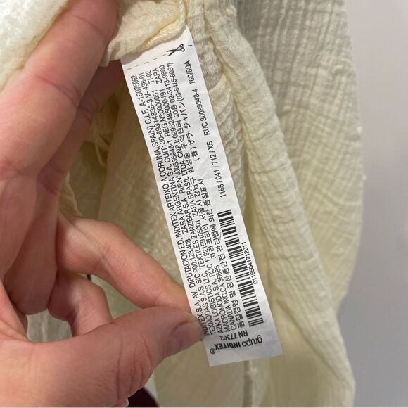 Zara Cream Polka Dot Relaxed Fit Summer Top XS/S - Picture 12 of 13